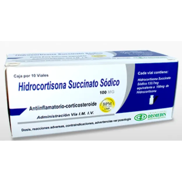 HIDROCORTISONA 100 MG POLVO CAJA X 5 AMPOLLAS - Ecofarma